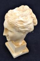 Női fej, alabástrom szobor, m: 13 cm