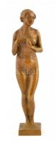 Jelzés nélkül: Női akt, bronz szobor, m: 27,5 cm