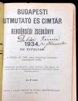 1934 Rendőrségi zsebkönyv - Budapesti útmutató és címtár XIV. évfolyam