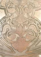 XVII. századi indo-perzsa dhal/sipar pajzs modern replikája, sérült szíjjal, rozsdafoltokkal, d: 46 ...