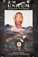 cca 1980 Zwack Unicum plakát, német szöveggel, kiadja: Egri Nyomda, szakadásokkal, 95×68 cm