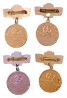 ~1955. 4 db-os "BM" Újpest fém jelvény síelés, labdarúgás és úszás témában (36x~52mm) T:2