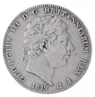 Nagy-Britannia 1819LIX 1C Ag III. György (27,97g) T:2- ph. /  Great Britain 1819LIX 1 Crown Ag George III (27,97g) C:VF edge error Krause KM#675