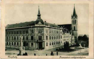 Keszthely, Premontrei reálgimnázium, Szentháromság szobor (EK)