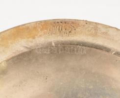 Alpakka likőrös pohár készlet, 6 db + 1 db tálca, jelzettek, apró kopásokkal