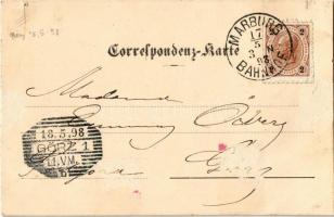 1898 (Vorläufer!) Maribor, Marburg a.d. Drau; Hauptplatz, Cadettenstift, Tegetthoff Monument, Eisenb...