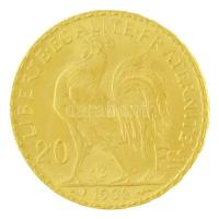 Franciaország 1906. 20Fr Au "Kakas" (6,46g/0.900) T:1-,2
France 1906. 20 Francs Au "...