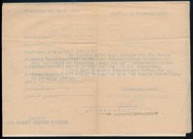 1941 Zseliz, gróf Brunner Uradalom Intézősége által küldött levél és dokumentum