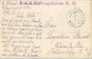 1915 K.u.K. Kraftwagenkolonne Nr. 35. / Austro-Hungarian motor convoy soldiers' gorup photo + &...