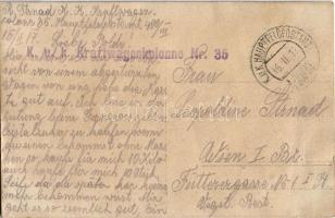 1917 Austro-Hungarian motor convoy soldiers with overturned automobile. photo + "K.u.K. Kraftwa...