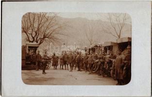 1917 Austro-Hungarian motor convoy soldiers with automobileS. photo + "K.u.K. Kraftwagenkolonne Nr. 35." (EK)