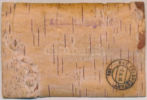 1916 Herzliche Grüsse sendet Franz Kunza / WWI K.u.K. (Austro-Hungarian) military art wooden postcar...