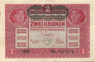 1912. 100K(1x), 1917. 2K(4x) fekete "Deutschösterreich fny-sal T:II + Ausztria 1922. 1000K Oszt...