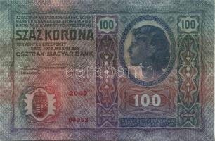 1912. 100K(1x), 1917. 2K(4x) fekete "Deutschösterreich fny-sal T:II + Ausztria 1922. 1000K Oszt...