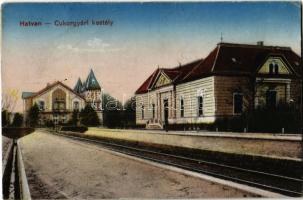 1917 Hatvan, Cukorgyári kastély és vasúti sínek