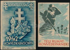 cca 1940 Vegyes levente tétel: igazolvány, szórólapok, bélyegek