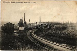 Pusztakalán, Kalán, Calan; Kőzúzda és kohó, iparvasút. Thiesz Márton kiadása / iron works, factory, industrial railway