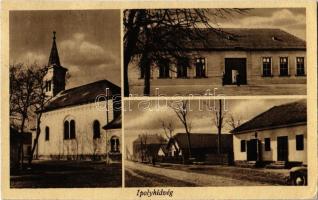 1943 Ipolyhídvég, Ipelské Predmostie; Római katolikus templom, utca. Kiadja Uzel / Catholic church, street view (EK)