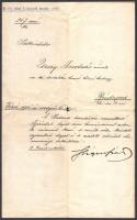 1901 Vác, M. kir. váci 6. honvéd huszárezred levele hadrendi beosztással kapcsolatban