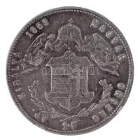 1869KB 1Ft Ag "Ferenc József / Angyalos címer" Körmöcbánya (12,31g) T:2,2- / Hungary 1869K...