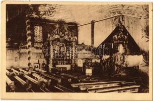 Késmárk, Kezmarok; Evangélikus fatemplom belseje. Kiadja Wiesner J. F. / Lutheran wooden church, interior