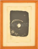 Wäinö Aaltonen (1894-1966): Égitestek 1963. Litográfia, papír, jelzett, számozott (50/50), üvegezett keretben, 19×13,5 / Wäinö Aaltonen (1894-1966): Planets 1963. Lithography on paper, numbered (50/50), signed, framed under glass, 19×13,5