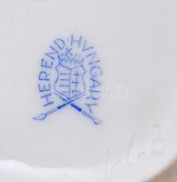 Herendi Eton mintás rózsás bonbonier, kézzel festett, jelzett, kopásnyomokkal, m:10 cm