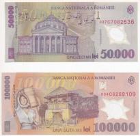 Románia 2001. 50.000L + 100.000L T:III szép papír Romania 2001. 50.000 Lei + 100.000 Lei C:F fine paper