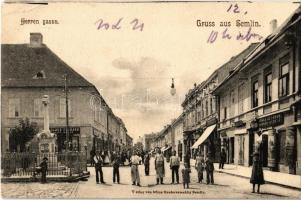1904 Zimony, Semlin, Zemun; Úri utca, Nikolaus Pachany és Jelovac Testvérek üzlete / Herrengasse / street, shops (EK)