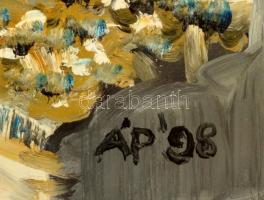 ÁP jelzéssel: Görög ház. Olaj, farost, 30×40 cm