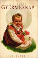 1953 Nemzetközi Gyermeknap. Kiadja a Magyar Nők Demokratikus Szövetsége / International Childrens Day propaganda card (EK)