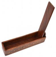 Fa írószertartó doboz, hibás, 28×7×5,5 cm