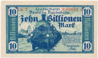 Németország / Weimari Köztársaság / Karlsruhe 1923. 10.000.000.000.000M szárazpecséttel T:I- Germany / Weimar Republic / Karlsruhe 1923. 10.000.000.000.000M with embossed stamp C:AU
