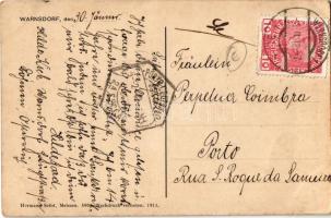 1912 Varnsdorf, Warnsdorf im Böhmen; Hauptstrasse, Verlagstrafikdes K.k. Tabak / main street, tobacc...