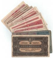 28db-os vegyes magyar korona bankjegy tétel, közte 1916. 1K 4db sorszámkövető (2+2) T:I-,II,III,III-