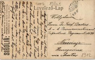 1909 Sirolin reklám, tanároktól és orvosoktól ajánlott köhögés, szamárhurut, bronchitis, tuberkulózi...