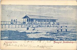 1901 Fonyód-fürdőtelep, Társasági kabin a Balatonban (EK)