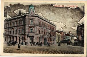 Miskolc, Városház tér, Haltenberger üzlete, Vakok boltja. Grünwald Ignác kiadása
