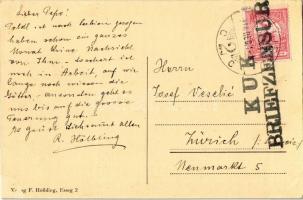 1914 Eszék, Esseg, Osijek; Posta utca, Ferdo Hölbling üzlete és saját kiadása / Festung, Postgasse /...