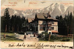 1904 Tátraszéplak, Weszterheim, Tatranska Polianka (Vysoké Tatry); Széplak-szálloda. Franz Pietschmann kiadása / Otto-Spitze, Schlagendorfer Spitze / hotel (EK)