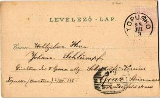 1898 (Vorläufer!) Topusko, Topuszka; Ruine Opatovina, Spiegel Bad, Mollinary Quelle, Benko Quelle, S...