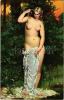 Charles Gabriel Gleyre, Phryne, painting, erotic nude lady