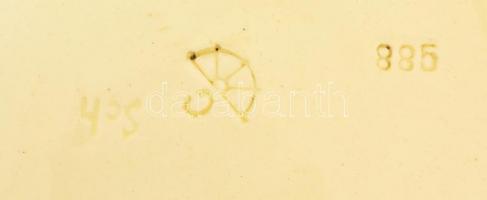 Körmöcbányai szecessziós "Gyopárosi emlék" falitál, mázas kerámia, részben kézzel festett,...