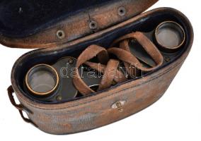 cca 1902 C. P. Goerz Berlin Trieder Binocle (6×) távcső, a, sorozatszám: 257799, kopott, eredeti kop...
