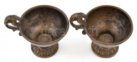 2 db fém csésze, m: 6 cm