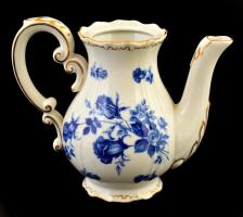 Zsolnay teás kancsó, kézzel festett, jelzett, fedél nélkül, apró kopásnyomokkal, m: 15,5 cm