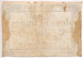 Franciaország 1795. 100Fr "Assignata" vízjeles papíron T:III- szakadás, fo., ly.
France 1...