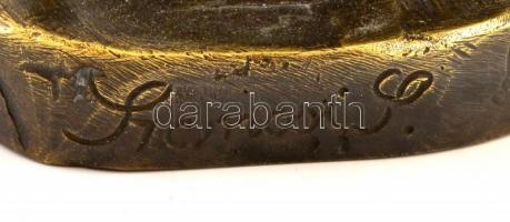 Szamosi Imre (1887-1965): Juhász, bronz, jelzett, talapzat nélkül, m:19,5 cm