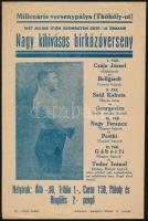 1937 Nagy kihívásos birkózóverseny a Millenáris versenypályán, szórólap
