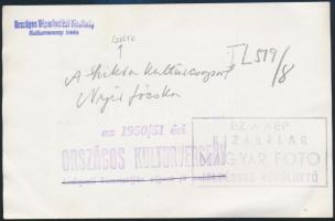 1951 A Szikra kultúrcsapat II. világháborús előadása, pecséttel jelzett, feliratozott fotó, 17,5×11 ...